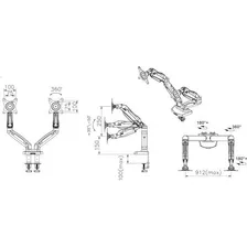 Suporte Articulado ELG F160 De Mesa Para 2 Monitores