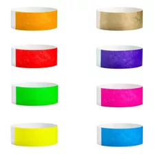 80 Pulseras Tyvek 8 Colores Variados (sin Impresión) Eventos