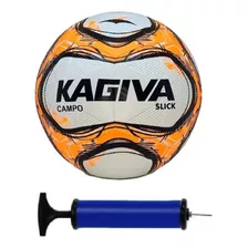 Bola De Campo Kagiva Slick + Bomba De Ar Cor Laranja