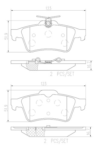 Balatas Traseras Saab 43899 2007 2.0l Brembo Foto 2