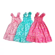 Pack Por 3 Vestidos De Nena Niña Super Fresco 