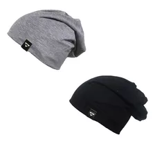 Kit 2 Gorros Toucas Brohood Malha Preto Cinza U