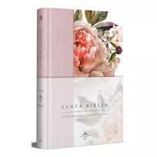 Biblia Rvr1960 Lt Grande Tapa Dura Rosada Con Flores Manual