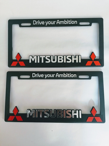 Par Porta Placas Autos Mitsubishi Delantero Y Trasero Foto 3