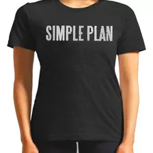 Camiseta Simple Plan Baby Look Feminina 100% Algodão - Promo