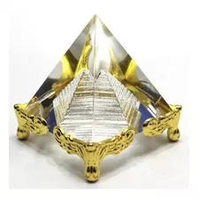 Pirâmide Cristal Egito Vridro Decora Ornamento Meditação 5cm