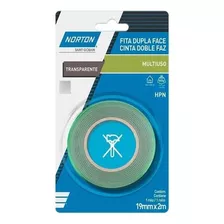 Fita Dupla Face Hpn Transparente 19mm X 2mt Norton