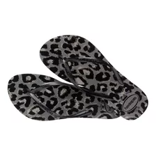 Ojotas Havaianas Originales Slim Animals Mujer Acero Cu