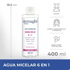 Dermaglos Agua Micelar 6 En 1 Desmaquillante X 400 Ml