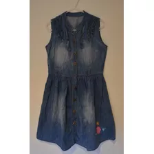 Vestido De Jean Marca Nu Linuras T8/10 Usado