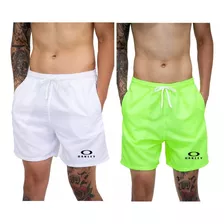 Kit 2 Shorts Praia Bermuda Tactel Oakley Masculino Verão