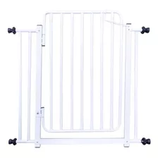 Grade Portão Porta Reforçada Pet Criança Segurança 79/84 Cm Cor Branco