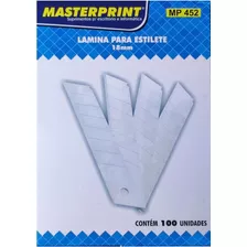 Lamina De Estilete Larga 18mm Masterprint Cx C/ 100 Unds