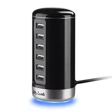 Cargador Usb, Jelly Comb Hub Usb De Escritorio De 6 Puertos 