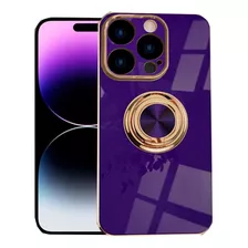 Funda Para iPhone 14 Pro Max - Violeta/dorada/anillo