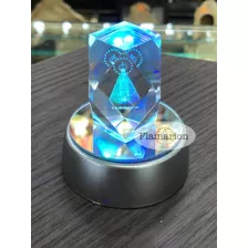 Pedra Cristal Lapidado Nossa Senhora Aparecida Led Enfeite