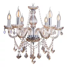 Lustre Pendente Cristal Sala Candelabro France Nice 6 Braços