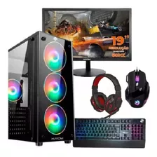 Pc Cpu + Monitor Tela 19 Gamer Ssd 480gb + Core I7 + 16gb