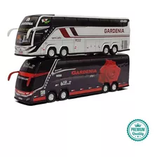 Miniatura Ônibus Gardenia G7 Rosavermelha+g8 Semileito 30cm