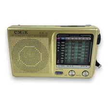 Rádio Portátil Cmik Kk9 Multi Band Receiver Dourado