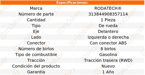 (1) Maza Rueda Del F-450 S Duty 10 Cil 6.8l 99/04 Rodatech Foto 5