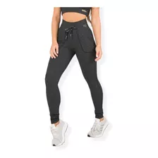 Calça Legging Fitness Boxer Com Bolso Frontal Em Poliamida