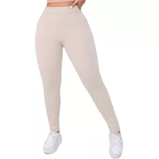 Calça Feminina Legging 3d Veludo Canelada Cintura Alta Lisa