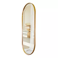 Espelho Oval Inteiro Com Moldura Laca Metal 1,70x0,50 Luxo