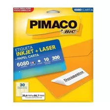 4 Pct Etiqueta Pimaco Carta 6080 Laser Inkjet 300 Etiquetas 