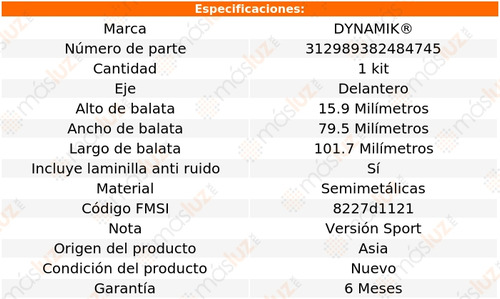 Balatas Semimetalicas Del Mercedes-benz C320 V6 3.2l 02/05 Foto 3