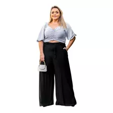 Calça Pantalona Plus Size Chique Viscose Pura Envio 24h