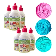 Kit 06 Ativador De Cola Slime Make+ Á Base De Água 90ml