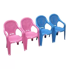 Cadeira Infantil Poltrona Decorada Plástico Kit 04 Cadeiras