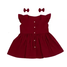 Vestido Para Bebe Luxo Infantil Lacinhos 100% Algodão Festa