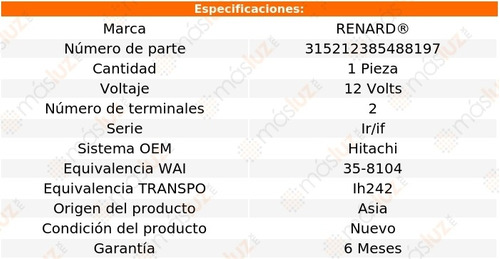 Regulador Alternador Nissan Stanza 2.0l 4 Cil 86/89 Renard Foto 2