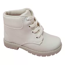 Bota Infantil Feminina Coturno Menina Blogueirinha Off-white