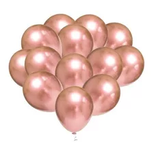 50 Balão Bexiga 5 Pol Rose Gold Cromado Metalizado Alumínio