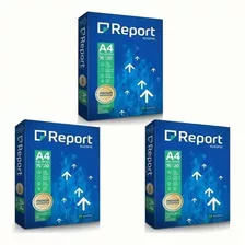 Kit C/ 3 Pacotes Papel Sulfite A4 500 Folhas Report 75g