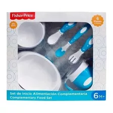 Set Alimentación Bebe Vaso Plato Cubiertos Fisher Price 6pz