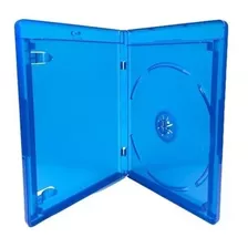 12 Estojo Capa Box Case Blu-ray Simples Azul Logo Cromado 