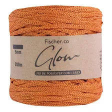 Fio Náutico 5mm Glow Poliéster 200gr Crochê Tricô Fischer Cor Ágata Laranja