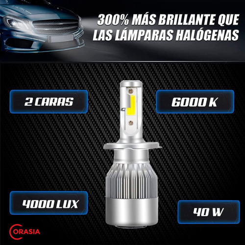 Kits Faros Led C6 6000k Luz Blanca Mayoreo Economico Barato Foto 2