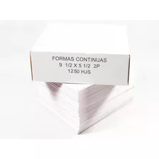 Hojas Forma Continua 9 1/2 X 5 1/2 Tamaño Media Carta 2parte