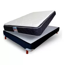 Colchon Con Box Queen Size Ortopedico Supreme Bio Mattress Color Azul