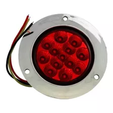 Plafón 2.5 Pulgadas 13 Led's Rojo Cromado Ideal Para Camión