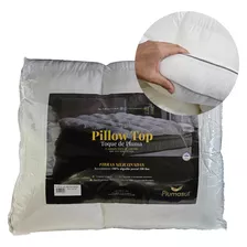 Pillow Top Queen Plumasul Fibra Siliconizada 250 Fios Branco
