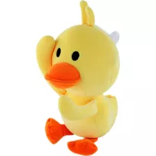 Pato Pelúcia Macia Amarelinho Ventosa 25cm - Bbr Toys