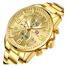 Relógios De Calendário Mini Focus Luxury Gold Chronogragh