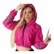 Jaqueta Casaco Feminino Corta Vento Neon C/ Capuz Promoção