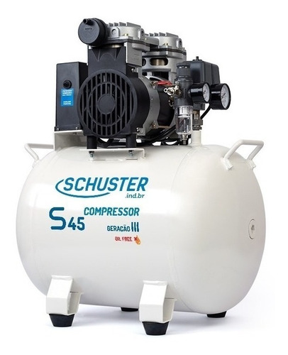 Compressor De Ar Elétrico Portátil Schuster S45 Monofásica Branco 220v 60hz